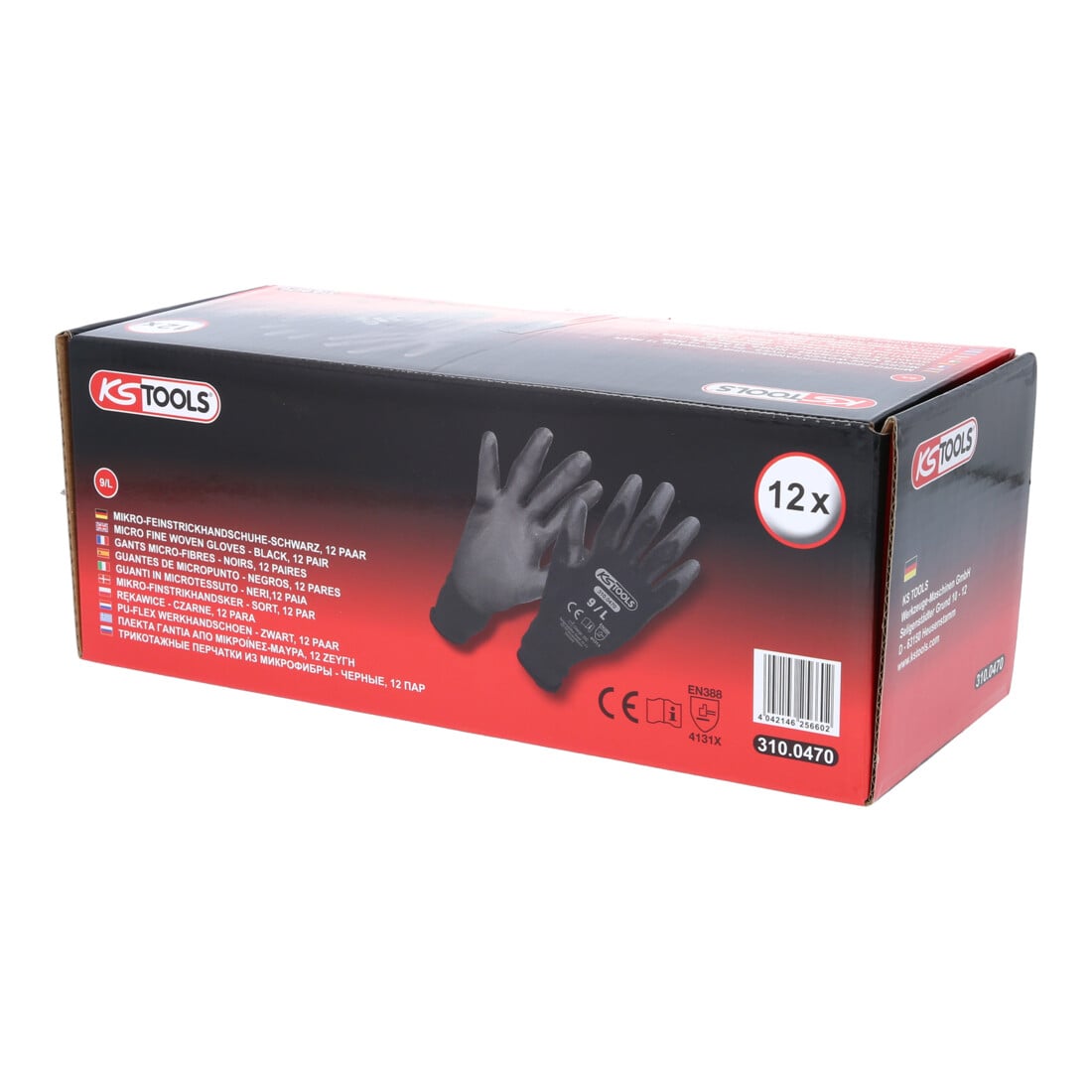Gants tricotés microfins KS Tools, noirs