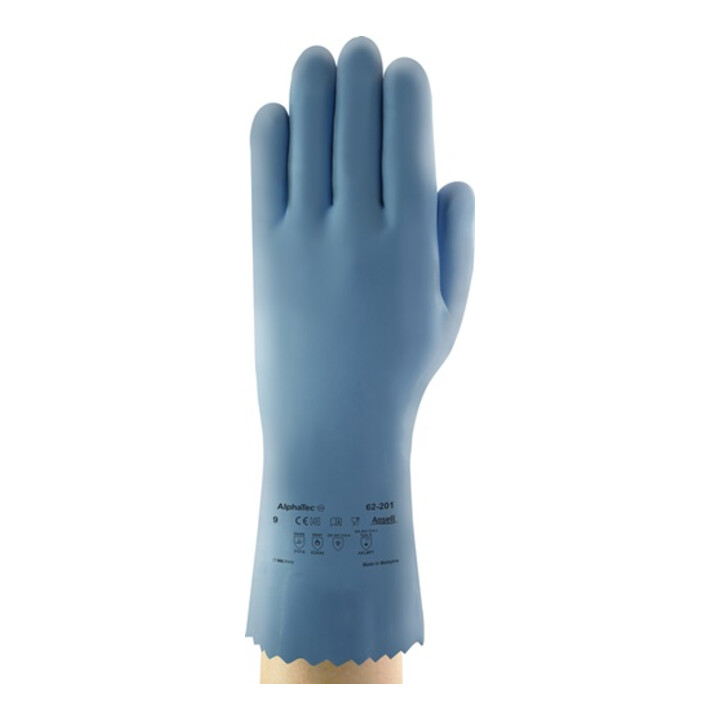 Gant protection chimique VersaTouch 62-201 T. 10 bleu EN 388, EN 374, EN 407 cat