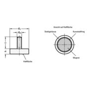 Ganter Haltemagnet GN 50.3 d1 63-3mm d2 M 6mm Hartferrit HF-4