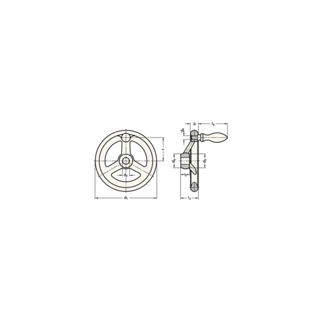 Ganter Handrad GN 950 b 15mm d1 100mm d2 10mm