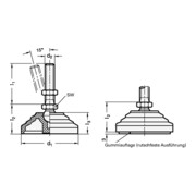 Ganter Kunststoff-Gelenkfuß GN 344 d1 60 mm,d2 M 10mm l1 98mm l3 24mm-4