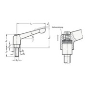 Ganter Levier de serrage réglable GN 300 d1 M 10 mm L1 78 mm L2 63 mm AG-5