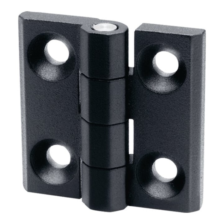 Ganter Scharnier GN 237 H.50mm B.50mm S.2mm Zink-Druckguss m.Bohrungen f.Senkschrauben