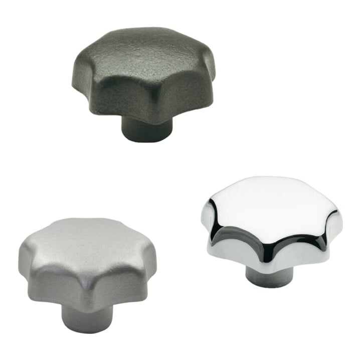 Ganter Sterngriff DIN 6336 m.Gewindebuchse Ku.d1 32mm d2 M 6mm