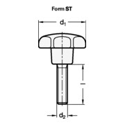 Ganter Sterngriff GN 6336.4 Sterngriffschraube Ku.d1 50mm d2 M 10mm l40mm-4