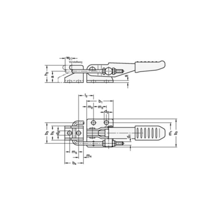 Ganter Verschluss-Spanner GN 851 STA Haltekraft FH 1600 N