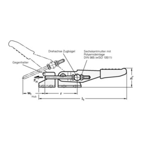 Ganter Verschluss-Spanner GN 851 STA Haltekraft FH 1600 N