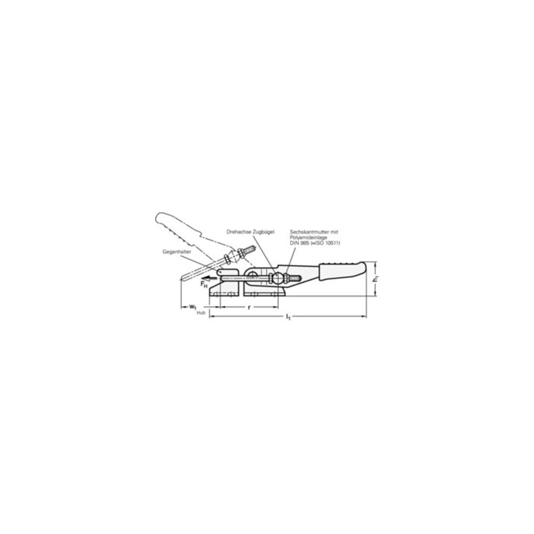 Ganter Verschluss-Spanner GN 851 STA Haltekraft FH 1600 N