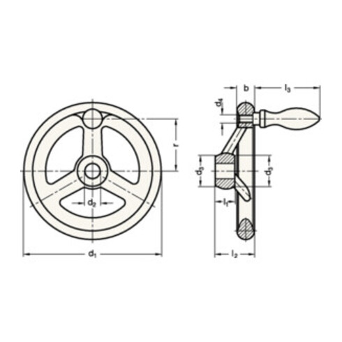Ganter Volant GN 950 I 15 mm d1 100 mm d2 10 mm
