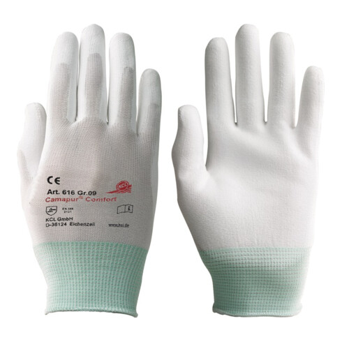 Gants Camapur Comfort 616 Gr.10 tricot polyamide blanc avec PU EN 388 Cat.II 10