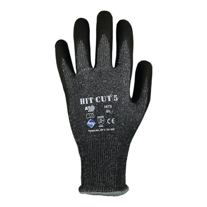 Gants de protection contre les coupures HIT CUT 5 T. 9 gris/noir HDPE/élas./fibr