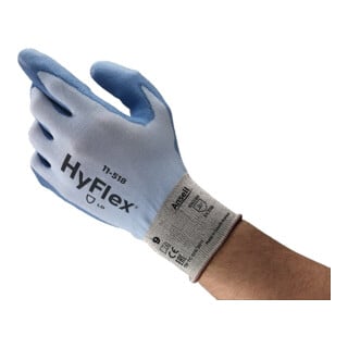 Gants Ansell EN388 Réf. II HyFlex 11-518 Dyneema-Diamond/Spandex/Nylon avec PU
