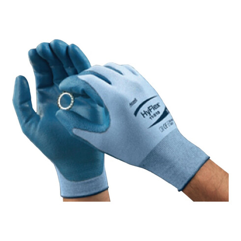 Gants Ansell EN388 Réf. II HyFlex 11-518 Dyneema-Diamond/Spandex/Nylon avec PU