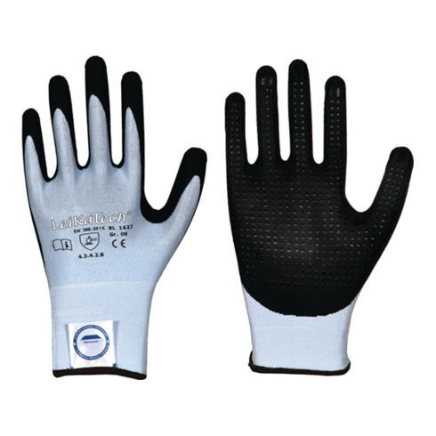Gants de protection contre les coupures LeiKaTech® 1627 T. 10 bleu/noir fibre sp