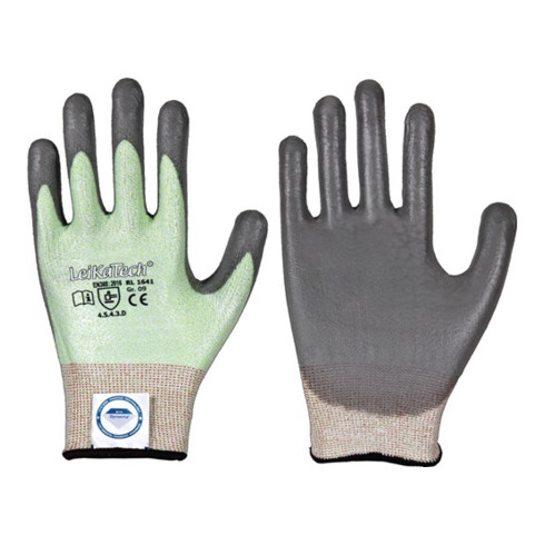 Gants de protection contre les coupures LeiKaTech® 1641 taille 8 vert/gris fibre