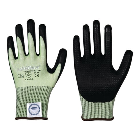 Gants de protection contre les coupures LeiKaTech® 1647 taille 8 vert/noir fibre