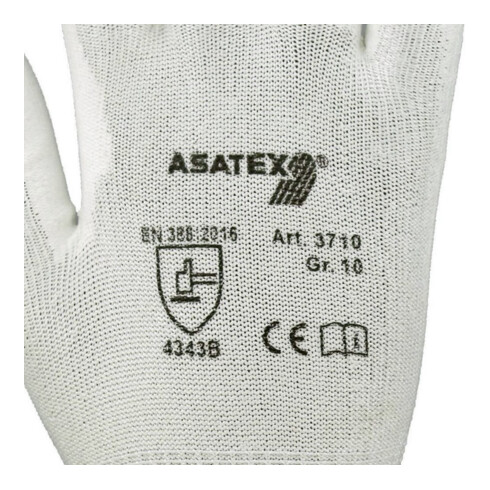 Asatex gants de protection contre les coupures partie en PU blanc enduit avec protection contre les coupures niveau 3