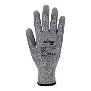 Gants de protection contre les coupures Asatex gris PU chargé EN388 CE