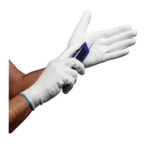 Gants de protection contre les coupures T. 7 blanc HDPE avec polyuréthane EN 388