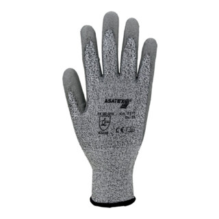 Gants de protection contre les coupures Asatex gris PU chargé EN388 CE