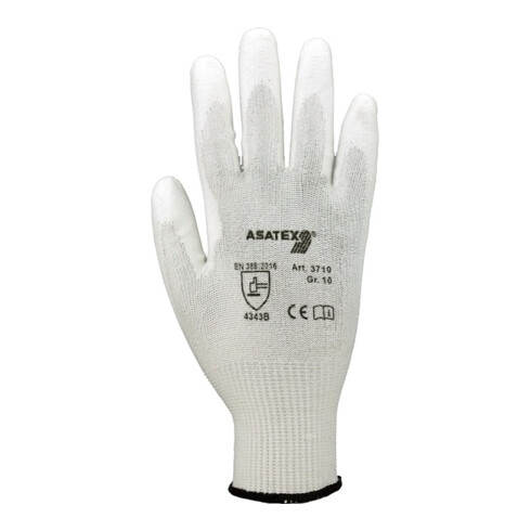 Asatex gants de protection contre les coupures partie en PU blanc enduit avec protection contre les coupures niveau 3