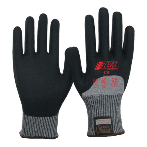 Gants de protection contre les coupures Taeki 5 taille XXL (10) gris/noir tricot