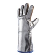 Gants de protection thermique Jutec 5 doigts, taille universelle nature/argent en cuir Sebata