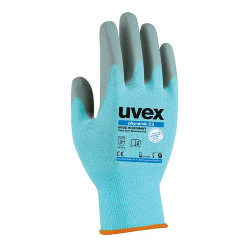 Gants de protection uvex phynomic C3, paume et bouts des doigts avec revêtement en mousse aqua polymère