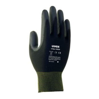 Gants de protection Uvex unipur 6639, paume et bouts des doigts avec revêtement en polyuréthane (PU)
