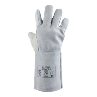 Gants de soudeur T. 10,5 couleurs naturelles cuir fleur de vachette refendu EN 3