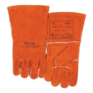 Gants de soudeur taille L (9) rouge cuir bovin refendu de qualité supérieure EN