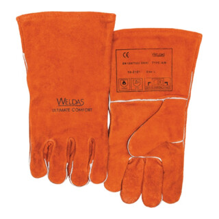 Gants de soudeur taille XL (9,5) rouge cuir bovin refendu de qualité supérieure