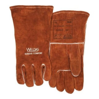 Gants de soudure Weldas taille XL(9,5) cuir fendu de vachette de qualité marron EN388 EN12477 10PA