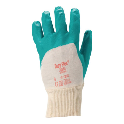 Gants en coton Ansell Easy Flex 47-200 avec 3/4 nitrile vert