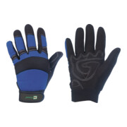 Gants en similicuir Mechanical Master noir/bleu EN 388 cat. II