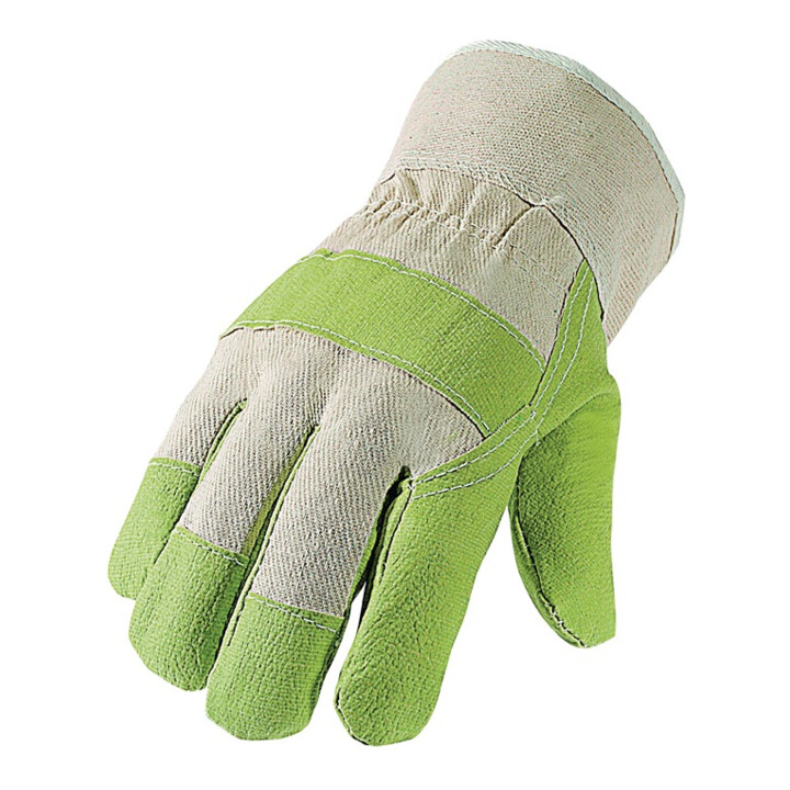 Gants en similicuir T. 10,5 vert/couleurs naturelles 100 % vinyle cat. I