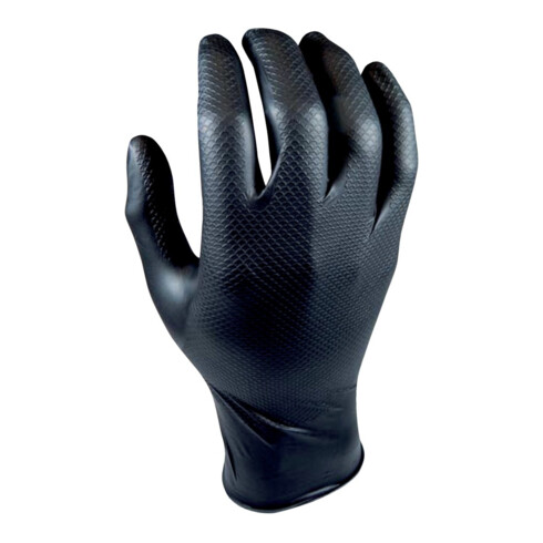 Gants Grippaz, T. XL, noir (boîte de 50 pièces)