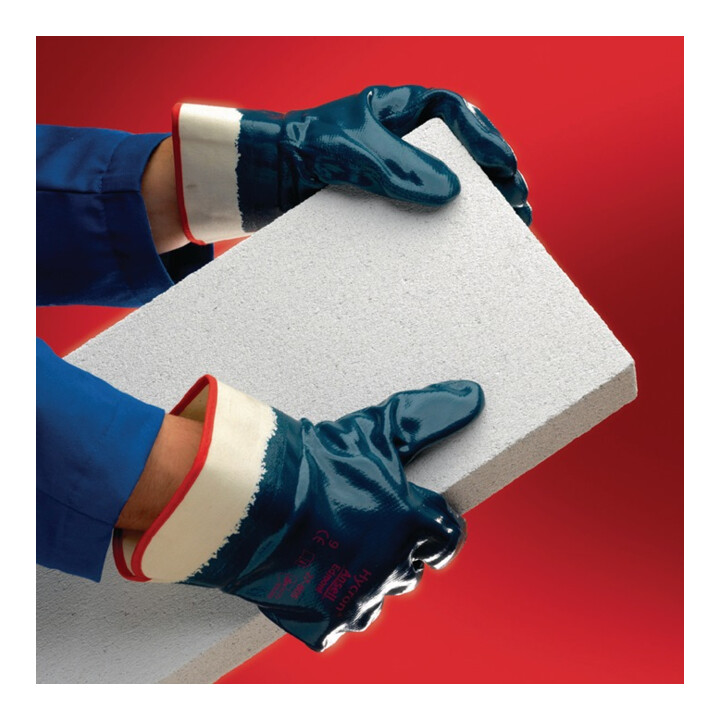 Gants Hycron 27-805 T. 11 blanc/bleu jersey de coton avec nitrile EN 388 cat. II