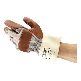 Gants Hyd-Tuf 52-547 T. 10 marron jersey de coton avec nitrile EN 388 cat. II AN