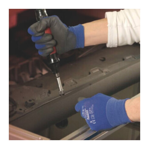 Gants Ansell HyFlex 11-618 bleu/noir nylon avec polyuréthane EN 388 cat. II