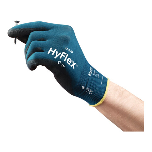 Gants HyFlex® 11-616 taille 7 vert bleu/noir nyl.m.m.polyuréthane 12 PA