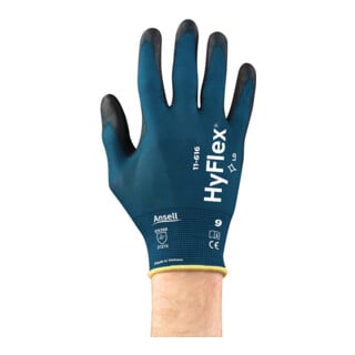 Gants HyFlex® 11-616 taille 8 vert bleu/noir nyl.m.m.polyuréthane 12 PA