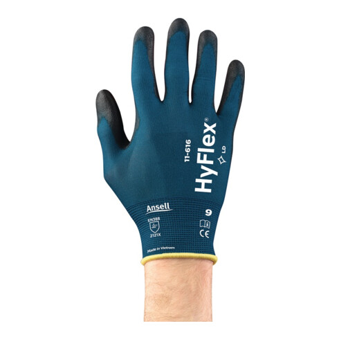 Gants HyFlex® 11-616 taille 9 vert bleu/noir nyl.m.m.polyuréthane 12 PA