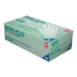 Gants jetables Basic Plus taille L beige clair Latex EN 455 cat. I AMPRI