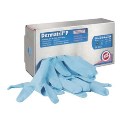 Gants jetables Honeywell Dermatril P 743 bleu nitrile