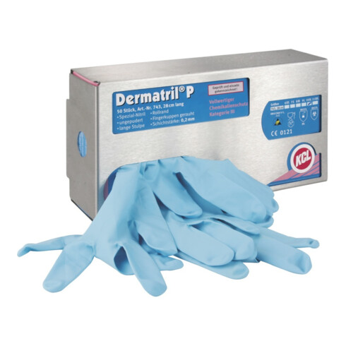 Gants jetables Honeywell Dermatril P 743 taille 11 bleu nitrile