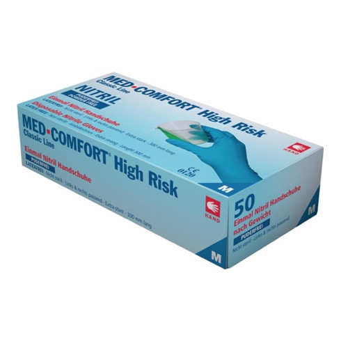 Gants jetables MED COMFORT High Risk taille L bleu nitrile EN 388, EN 374 cat. I