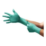 Gants jetables Microflex 93-260 taille 7,5-8 vert/bleu néoprène/nitrile EN 388,-4