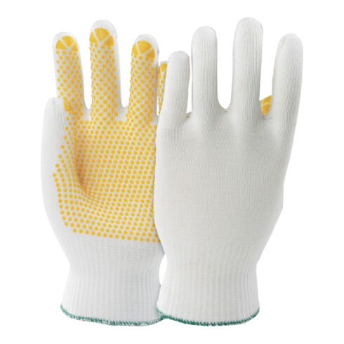 Gants KCL 912 Polytrix N nappé avec ceinture tricotée blanc/jaune