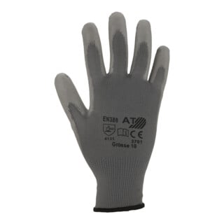 Gants Asatex en nylon gris PU tricoté fin avec ceinture tricotée